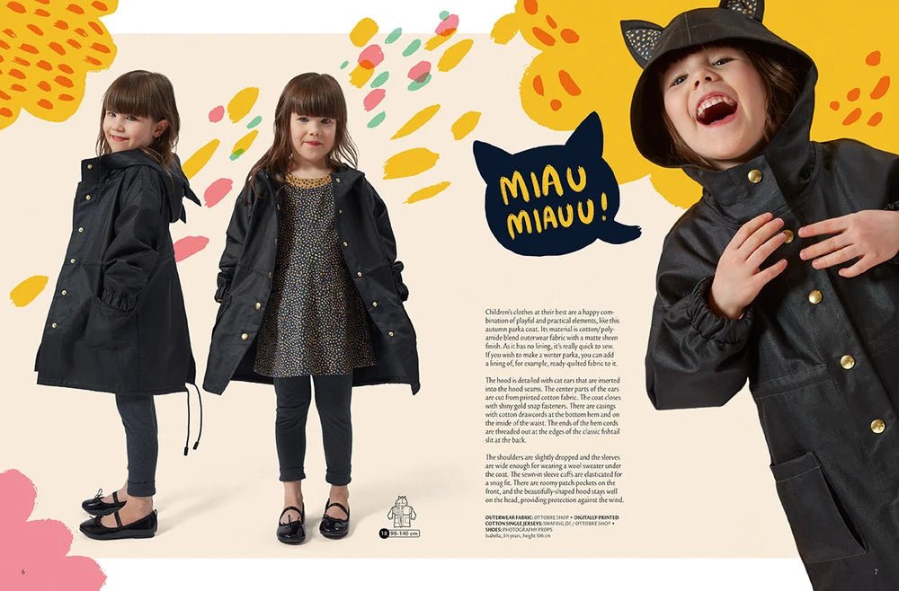 Zdjęcie magazynu z wykrojami odzieży dziecięcej OTTOBRE design Kids 4/2018 w języku angielskim – dostępnego online w sklepie Šarlotes audumi