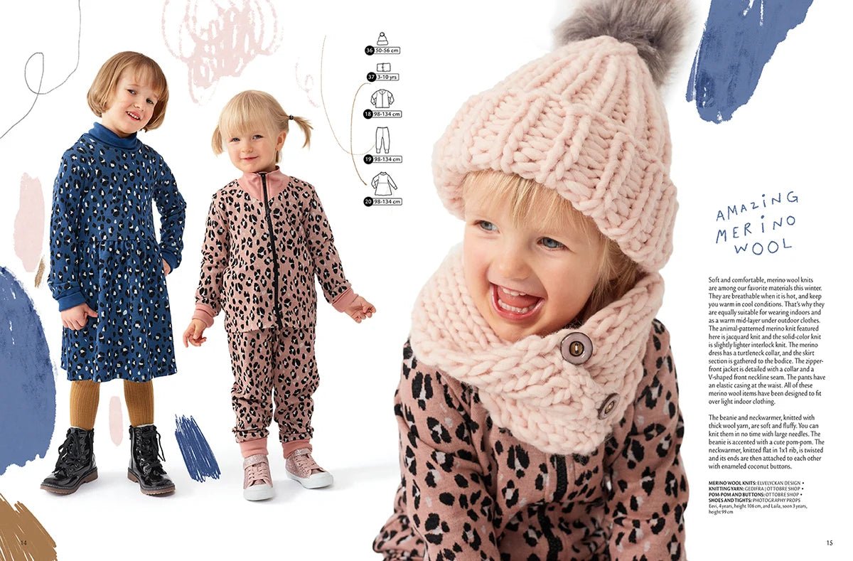Zdjęcie czasopisma z wykrojami odzieży dziecięcej OTTOBRE design Kids Zima w języku angielskim – dostępne online w sklepie Šarlotes audumi