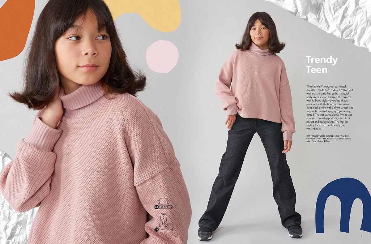 Zdjęcie czasopisma z wykrojami odzieży dziecięcej OTTOBRE design Kids Zima w języku angielskim – dostępne online w sklepie Šarlotes audumi