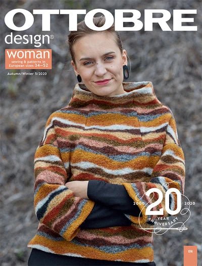 Okładka OTTOBRE design Woman 5/2020 – anglojęzyczny magazyn z wykrojami odzieży damskiej – dostępny online w sklepie Tkaniny Charlotte
