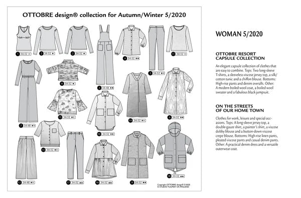Okładka OTTOBRE design Woman 5/2020 – anglojęzyczny magazyn z wykrojami odzieży damskiej – dostępny online w sklepie Tkaniny Charlotte