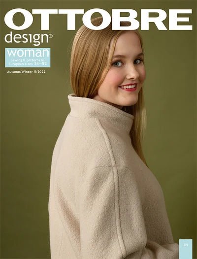 Zdjęcie czasopisma z wykrojami damskimi OTTOBRE design Woman 5/2022 w języku angielskim – dostępne online w Charlotte Tkaniny