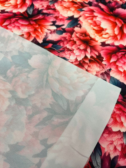 Image with Oxford fabric - peonies 220 g/m² – moisture-resistant fabric for bags and covers – available at Charlotte's fabrics