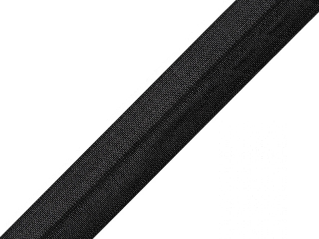 Folded elastic – 2 cm black with sheen