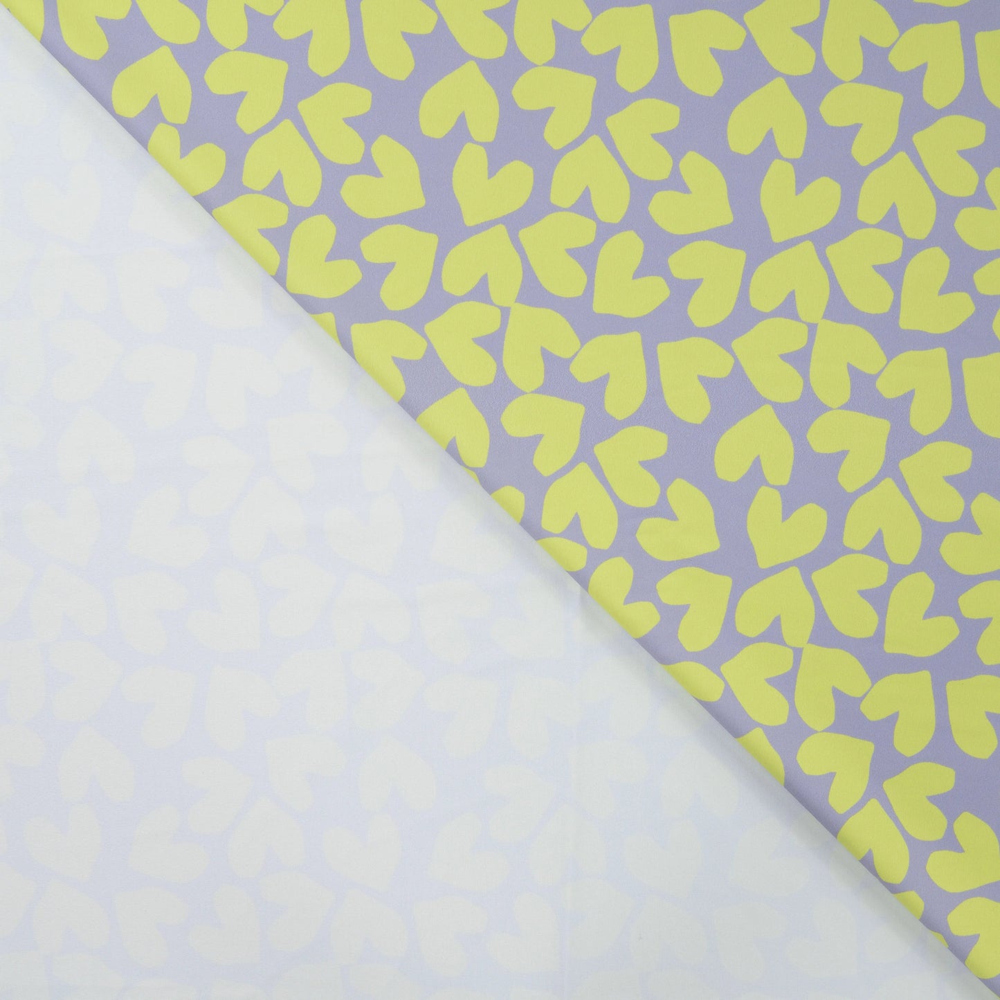 Swimwear Lycra fabric - hearts on smoky lilac 220 g/m² | UPF 50+