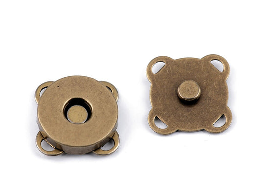 Pie sewn magnetic clasp Ø14 mm-antique (5 pcs per set)