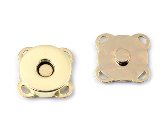 Sew-on magnetic clasp Ø14 mm-gold (set of 5)