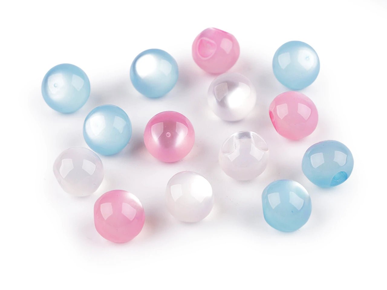Image of sew-on pearl / “cat’s eye” buttons, 11 mm – available at Šarlotes audumi