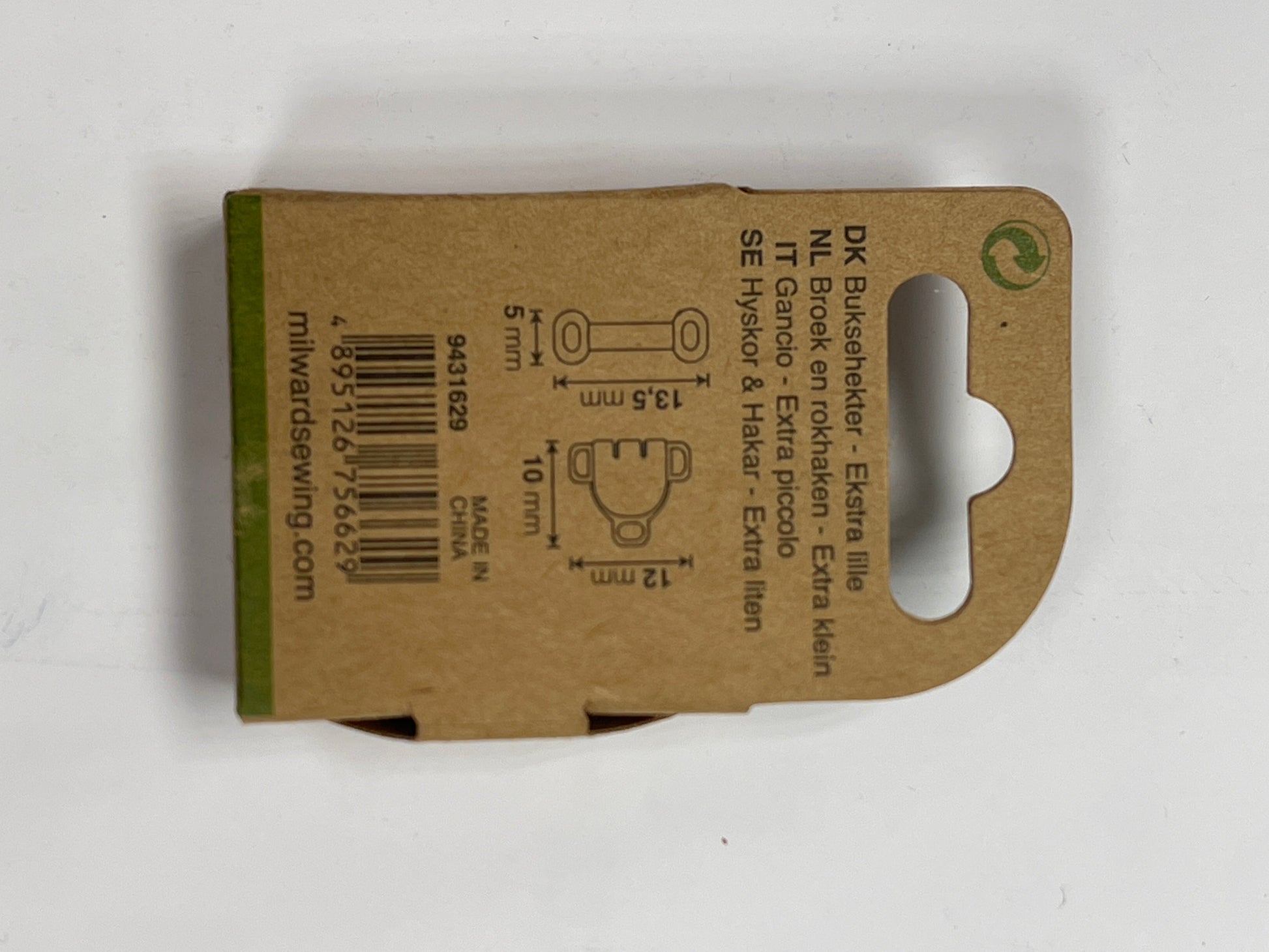 Sew-on hook and bar closures, XS size - nickel-plated (3 pairs per pack)