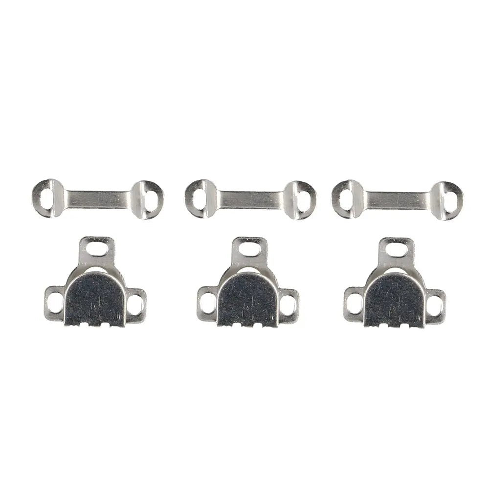Sew-on hook and bar fasteners, XS size - nickel-plated (3 pairs per pack)
