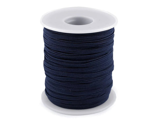 Flat elastic - 3 mm dark blue