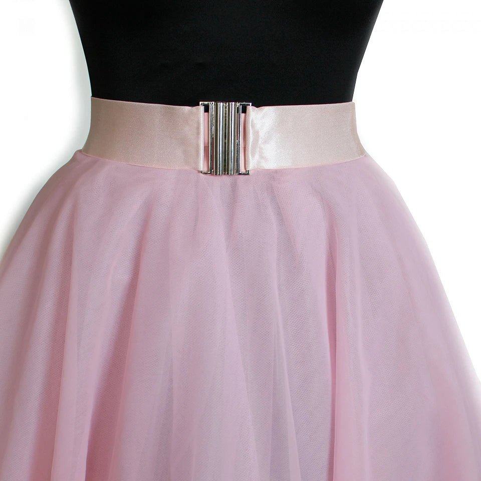 Flat satin elastic 5 cm - powder pink