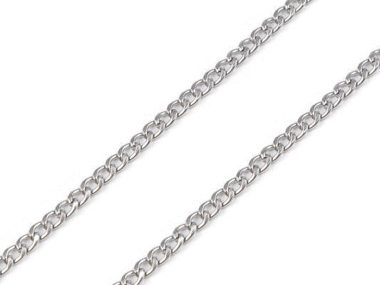 Płaski łańcuszek ze stali nierdzewnej, 3.7 mm, 1 m