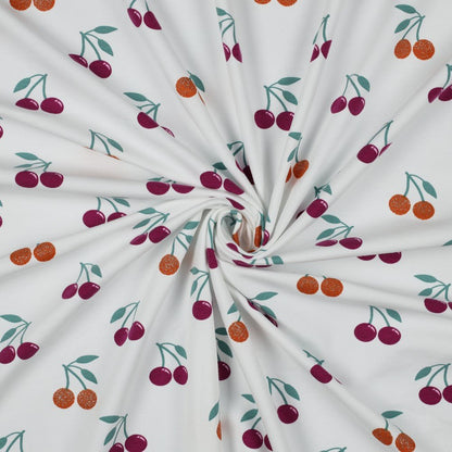 Thin cotton jersey - cherry 200 g/m²