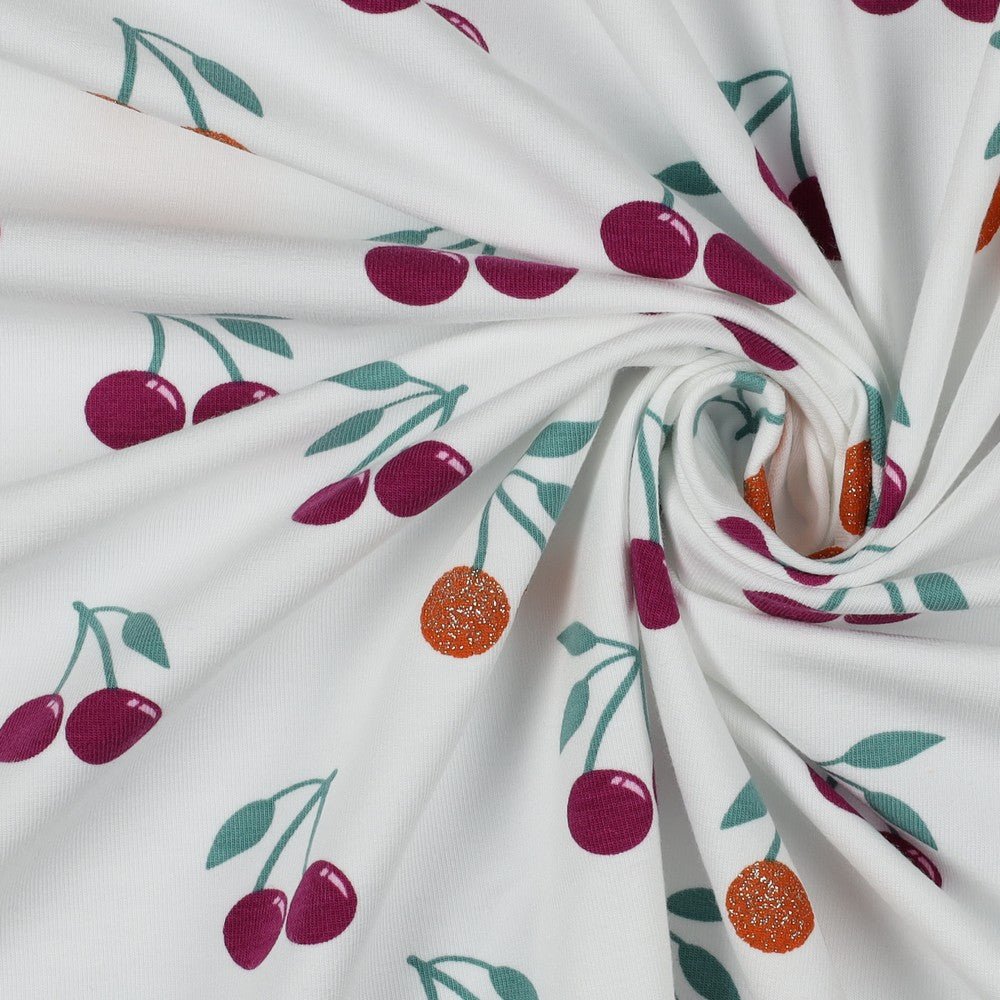 thin cotton jersey - cherry 200 g/m²