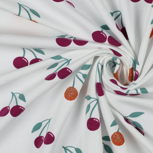 thin cotton jersey - cherry 200 g/m²