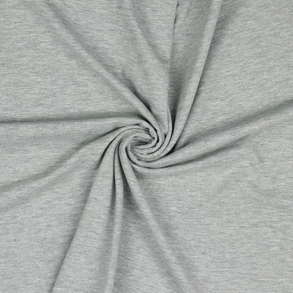 Thin cotton knit - grey melange 215 g/m²