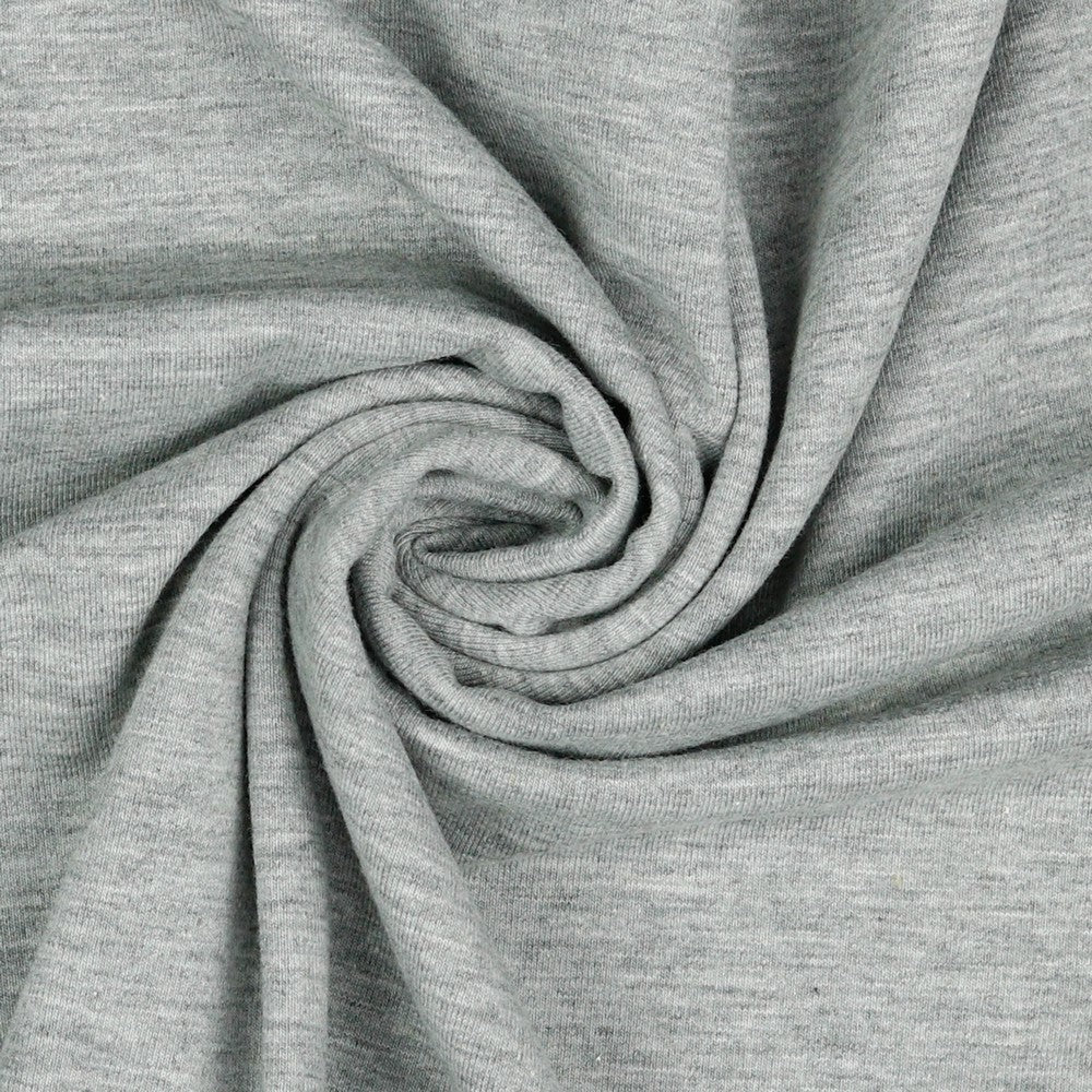 Lightweight cotton jersey - grey melange 215 g/m²
