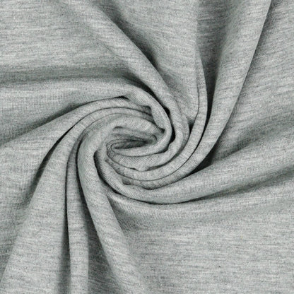 Lightweight cotton jersey - grey melange 215 g/m²