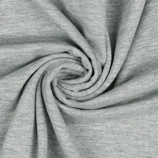 Lightweight cotton jersey - grey melange 215 g/m²