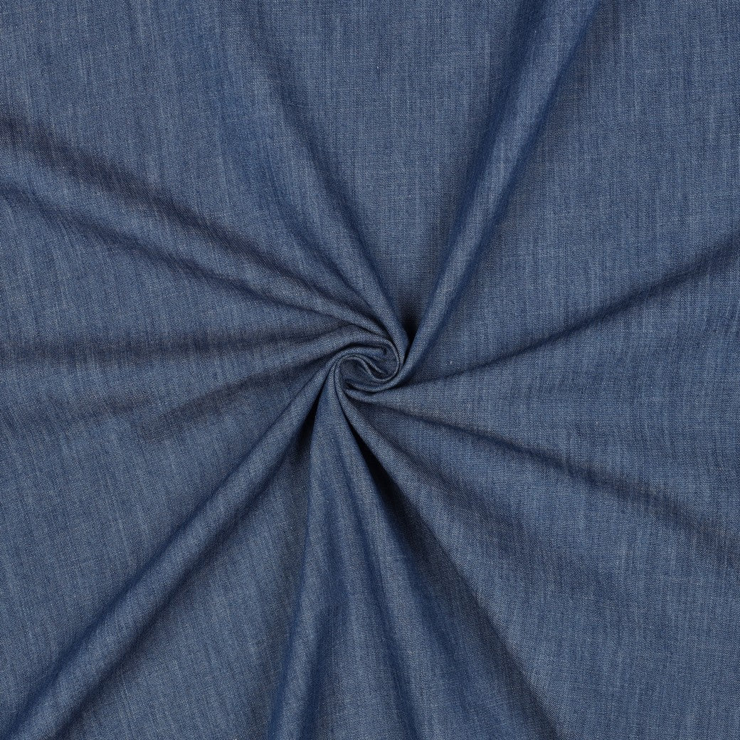 Attēls ar Plāns Džinsu audums kleitām, krekliem - indigo zils 135 g/m² – pieejams Šarlotes audumi