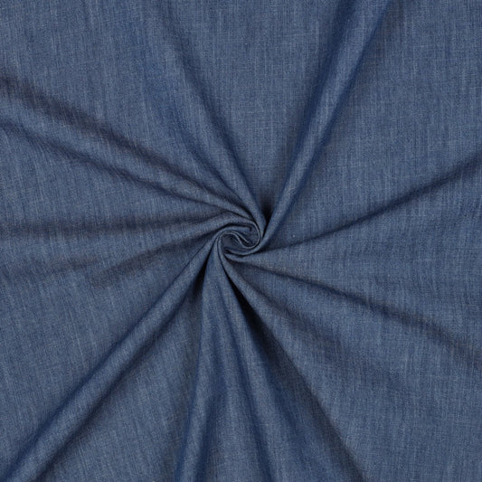 Image with thin denim fabric for dresses, shirts - indigo blue 135 g/m² – available at Charlotte Fabrics