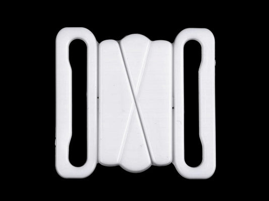 Plastic clasp - clip 25 mm - white (pack of 10)