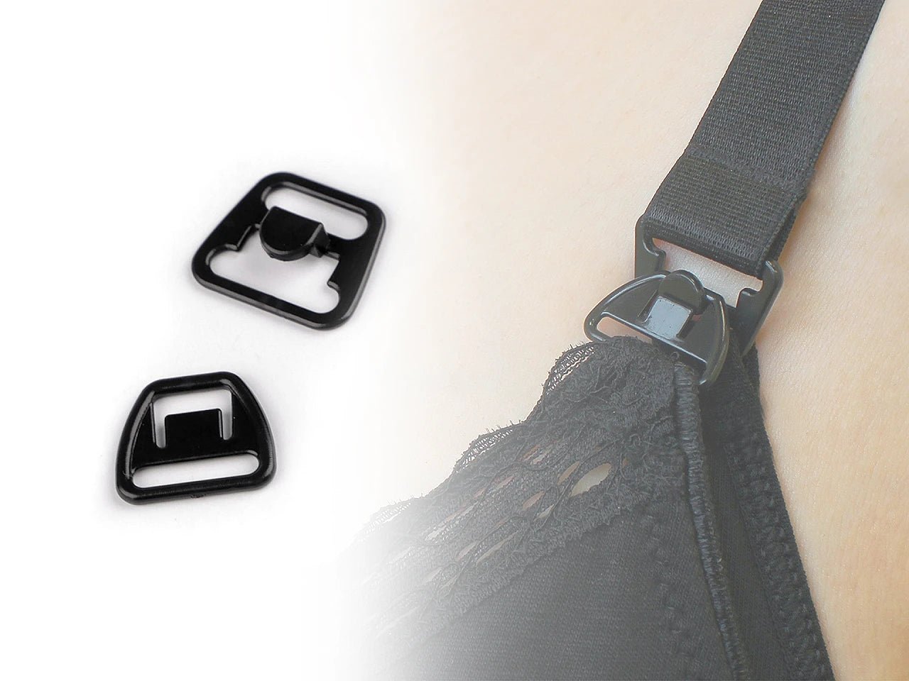 Image of plastic bra clasps | 12 mm, pack of 10 pcs. – available at Šarlotes audumi