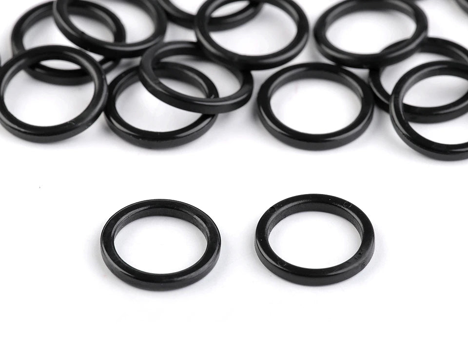 Plastic ring for lingerie 8 mm - black (2 pcs pack)