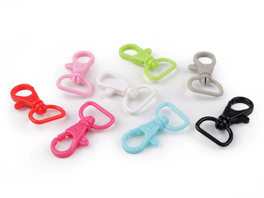 Image with plastic carabiners with swivel mechanism – 17 mm 5 pcs|various shades – available at Charlotte Fabrics