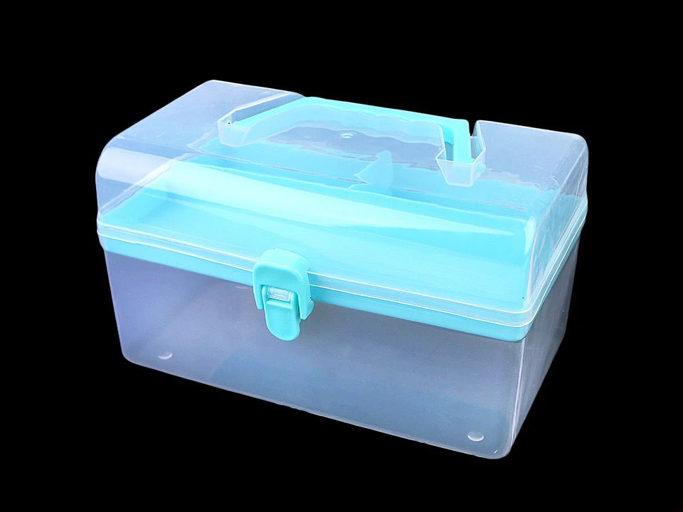 Plastic storage box with handle for handicrafts