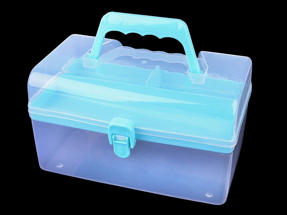 Plastic box with handle for crafts