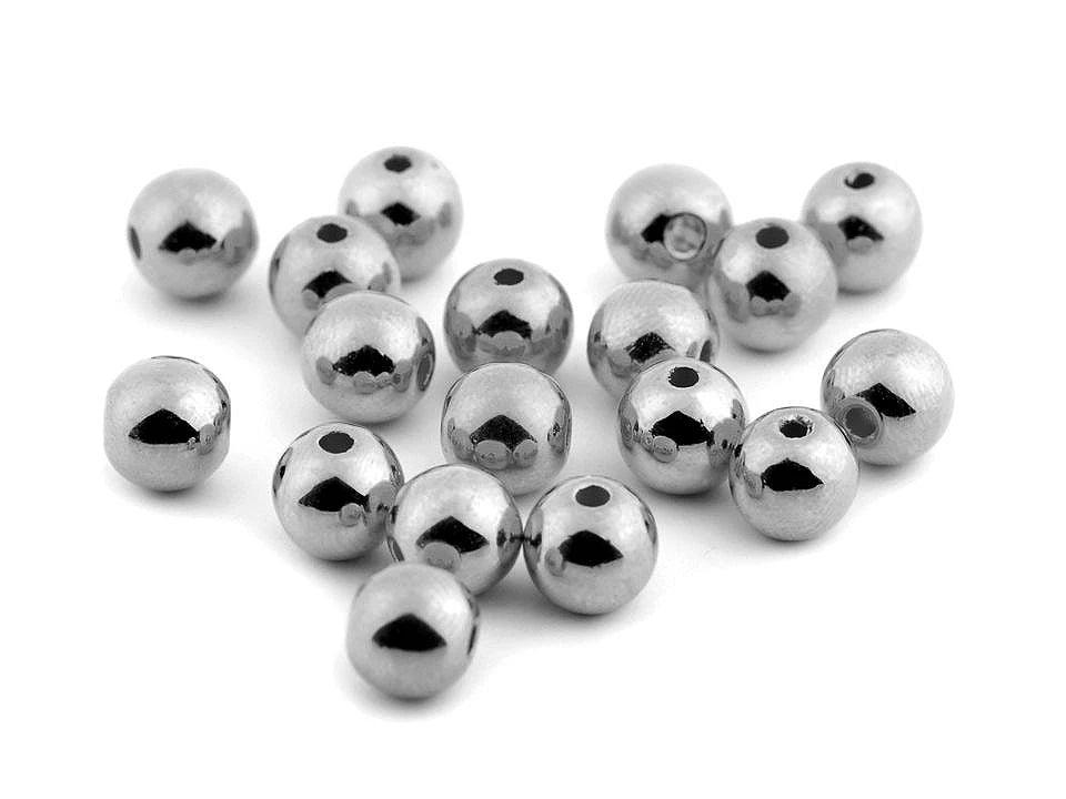 Plastic beads with a metallic sheen Ø8 mm 20 g | assorted shades