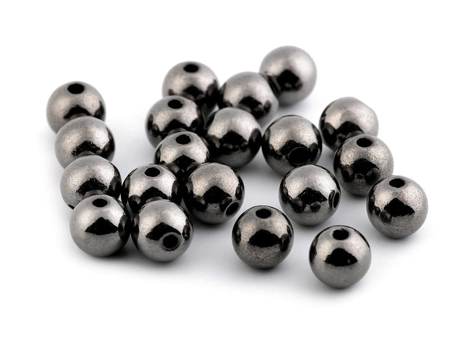 Plastikowe koraliki z metalicznym połyskiem Ø8 mm 20 g| w różnych odcieniach