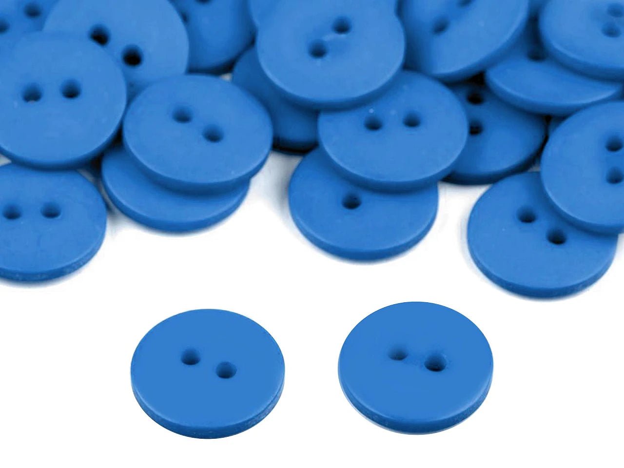 Plastikowe guziki 15 mm - kobaltowe
