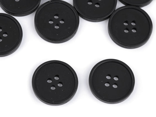 Plastic buttons 15 mm - black