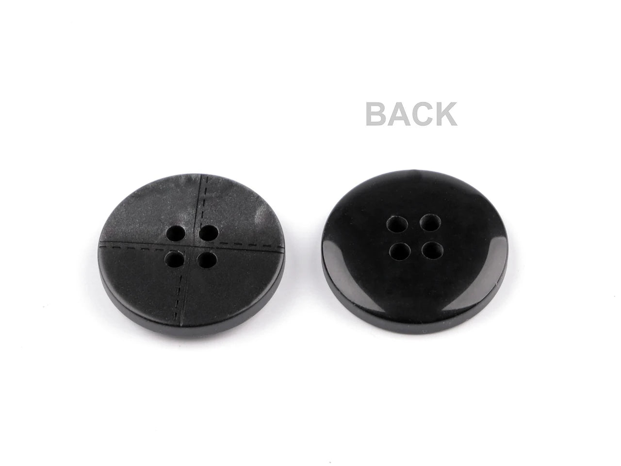 Image of plastic buttons 15 mm - black – available at Šarlotes audumi