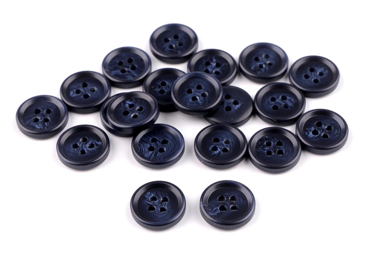 Plastikowe guziki 15 mm - ciemnoniebieskie