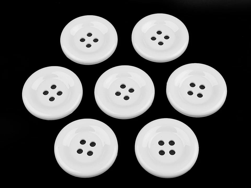 alt
Image of Plastic buttons 50 mm - white – available at Šarlotes audumi
