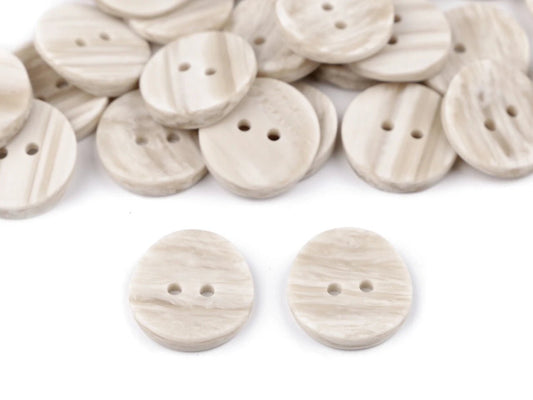 Plastic buttons with 2 holes | various sizes 15,5; 17,8; 20 mm