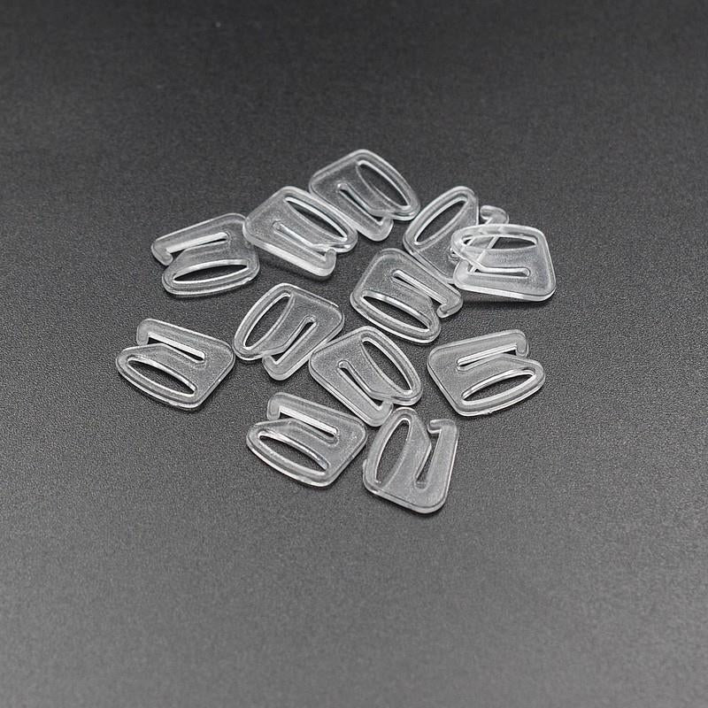 Plastic adjuster - clothes hook 12 mm - transparent (pack of 10)
