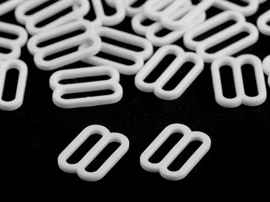 Plastic laundry cord adjuster 16 mm - white (pack of 2 pcs)