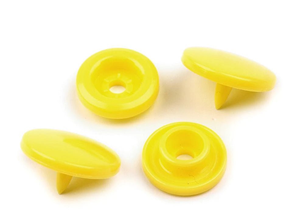 Image of plastic snap buttons Ø11 mm, 50 pcs - yellow – available at Šarlotes audumi