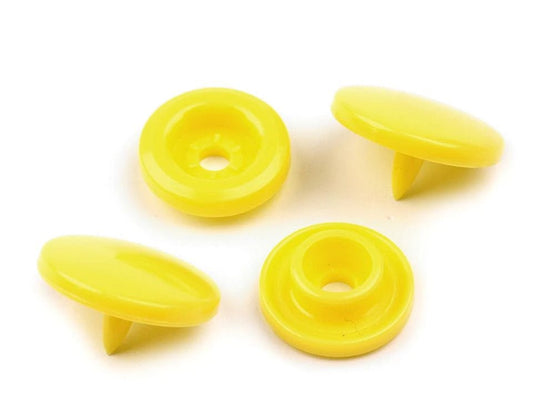 Image of plastic snap buttons Ø11 mm, 50 pcs - yellow – available at Šarlotes audumi
