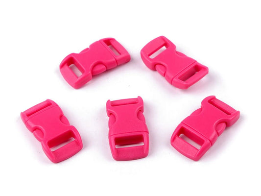 Plastic buckle connector 10 mm - pink (pack of 10 pcs)