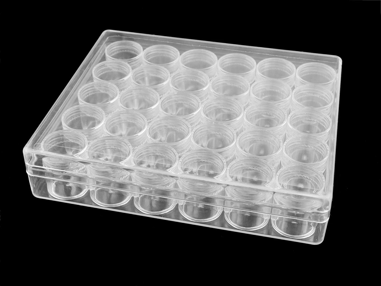 Plastikowe pudełko do przechowywania z 30 zakręcanymi pojemnikami