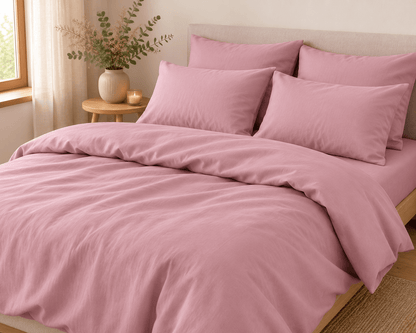 Image of wide 100% cotton fabric – dusty rose, 220 cm – available online Šarlotes audumi
