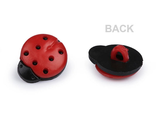 Shank buttons 15 mm - ladybugs