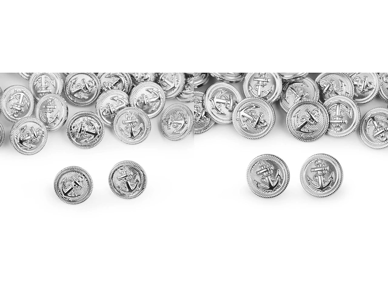 Pogas uz kājiņas 15,4 mm - sudraba enkurs