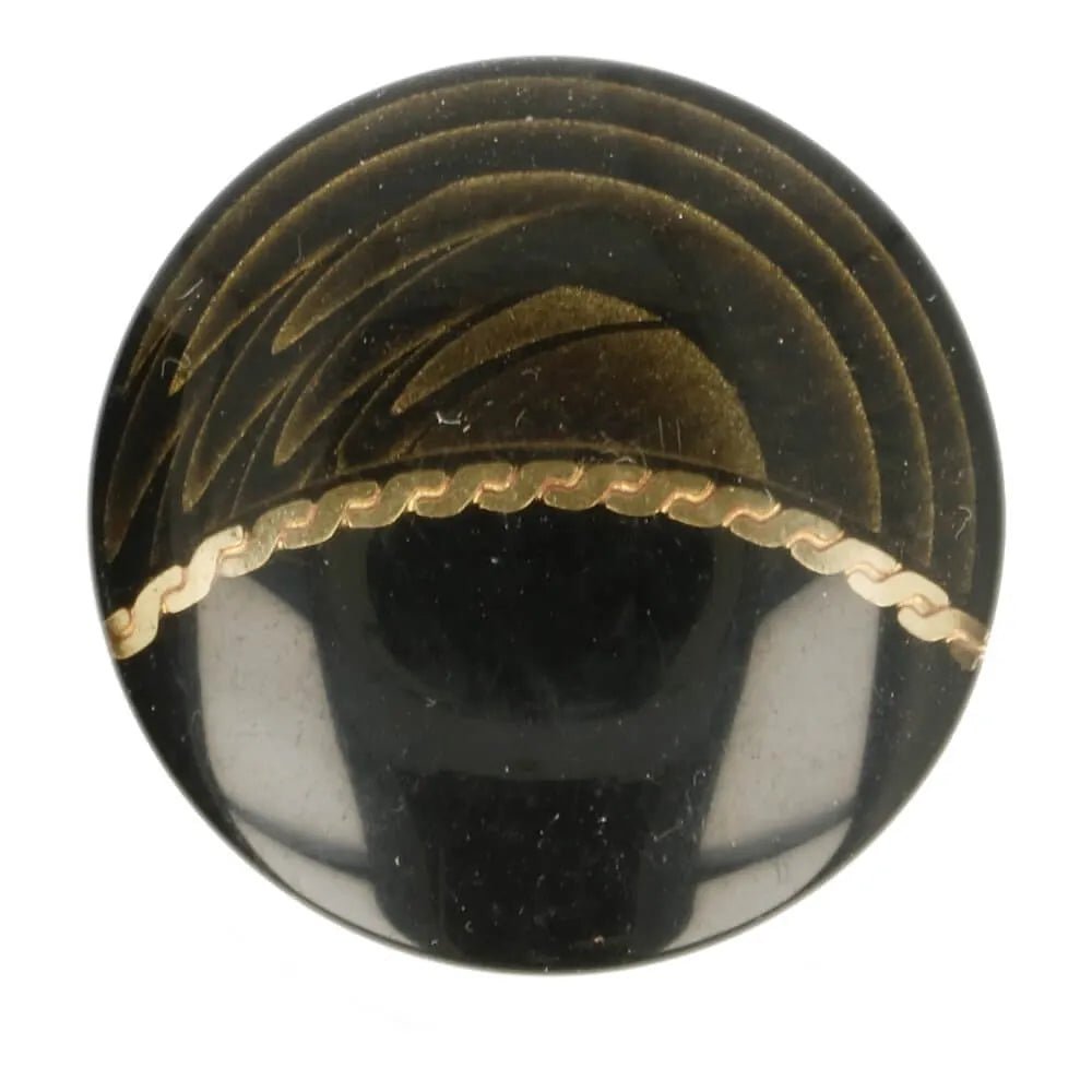 Shank button 4.5 mm - black with a gold band